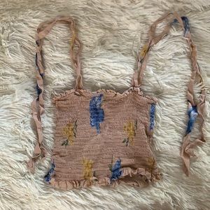 A pinkish/cream crop top, Size S